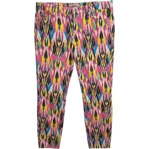 Current Elliott The Stiletto Neon‎ Arrow Skinny Cropped Jeans Size 32 Multicolor